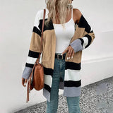 Women Casual Contrasting Color Pockets Cardigan_Cwocal0475