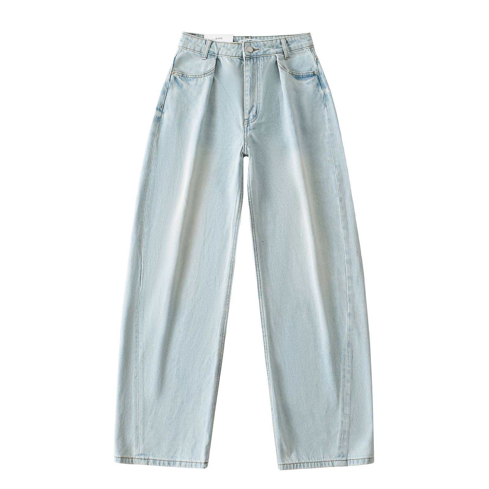 Tide Wash Polish White Pleated Micro-Cone Jeans