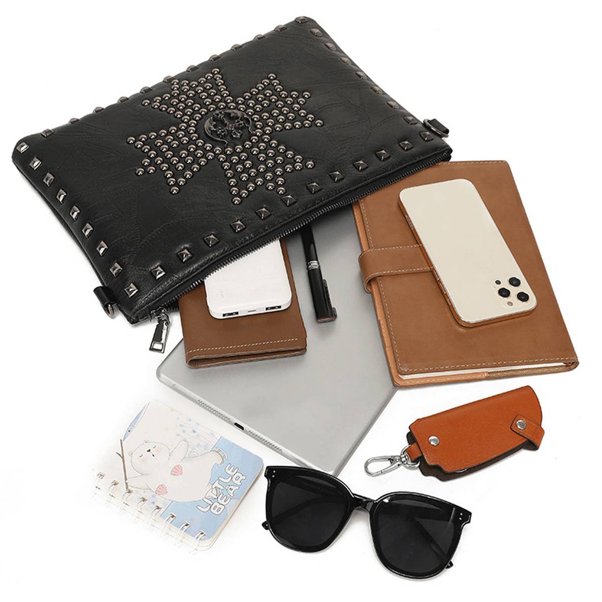 Vintage Rivet Large Capacity File Pack Handbag_Cwab1481