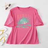 CASUAL COCONUT TREE TEE FOR WOMEN OVERSIZED_CWTTS1467