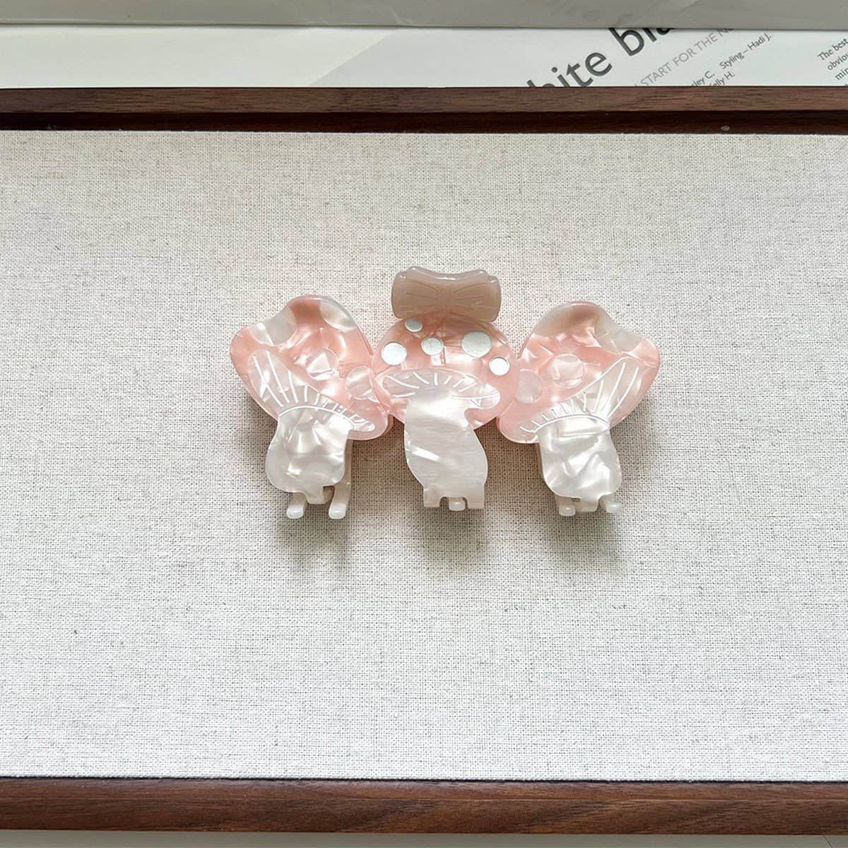NEW MUSHROOM BOW ACETATE HAIR CLIP FOR CUTE STYLE_CWAHA5722