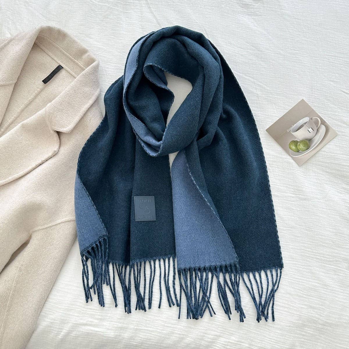 Cwasc03138_Winter Wool Reversible Tassel Scarf For Couples