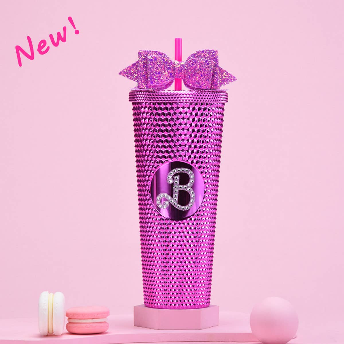 DOUBLE LAYER PORTABLE PLASTIC STRAW DIAMOND CUP_CWMM0978