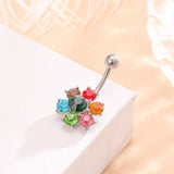 DELICATE COLORFUL FLOWER BELLY RING HOT SALE_CWMM9315