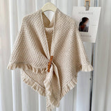 Winter Tassel Cape Scarf Shawl For Warm Layering_Cwasc0764