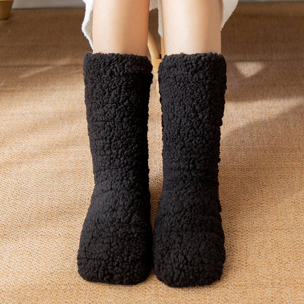 Winter Warm Leg Covers Plush Indoor Slippers_Cwms0706