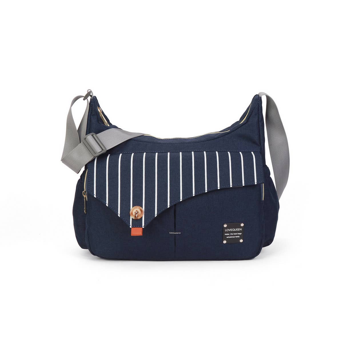 STRIPED FOLDING BED MOTHER AND BABY BAG_CWAB2242