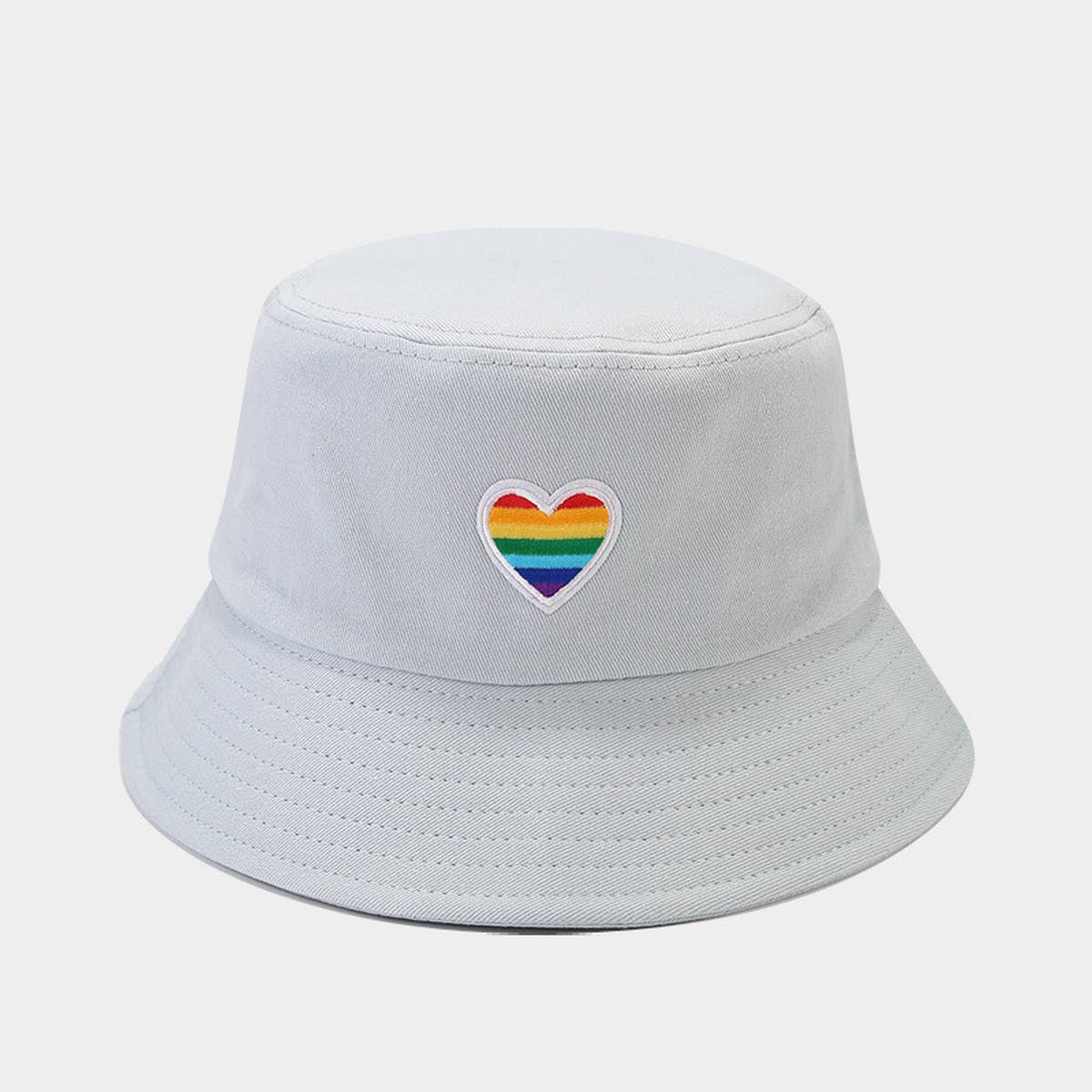 RAINBOW HEART FOLDABLE BUCKET HAT_CWAH1638