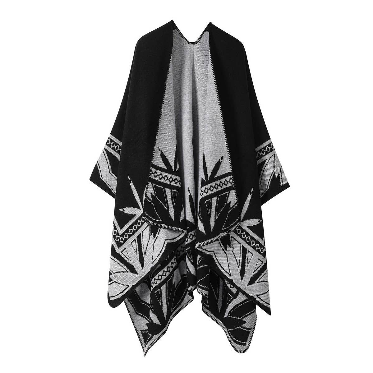 Wear Faux Cashmere Cape Scarf Shawl_Cwasc2212