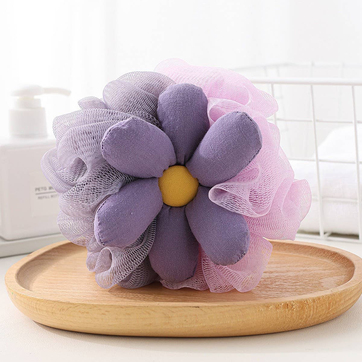 BATH POUF EXTRA LARGE TWO COLOR FOAMING BATH BALL_CWMM3346