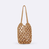 HOLLOW SOLID COLOR SIMPLE SHOULDER WOVEN BAG_CWAB4682