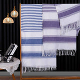 Wide Stripe Tassel Towel Turkish Cotton Beach Wrap_Cwmm7669