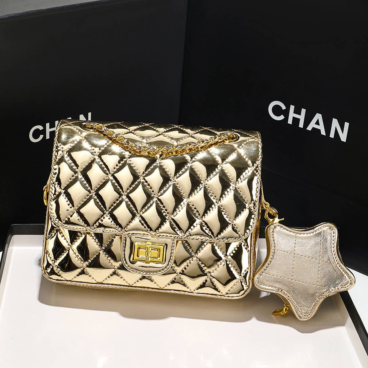 STAR DIAMOND CHAIN SHOULDER BAG_CWAB2986