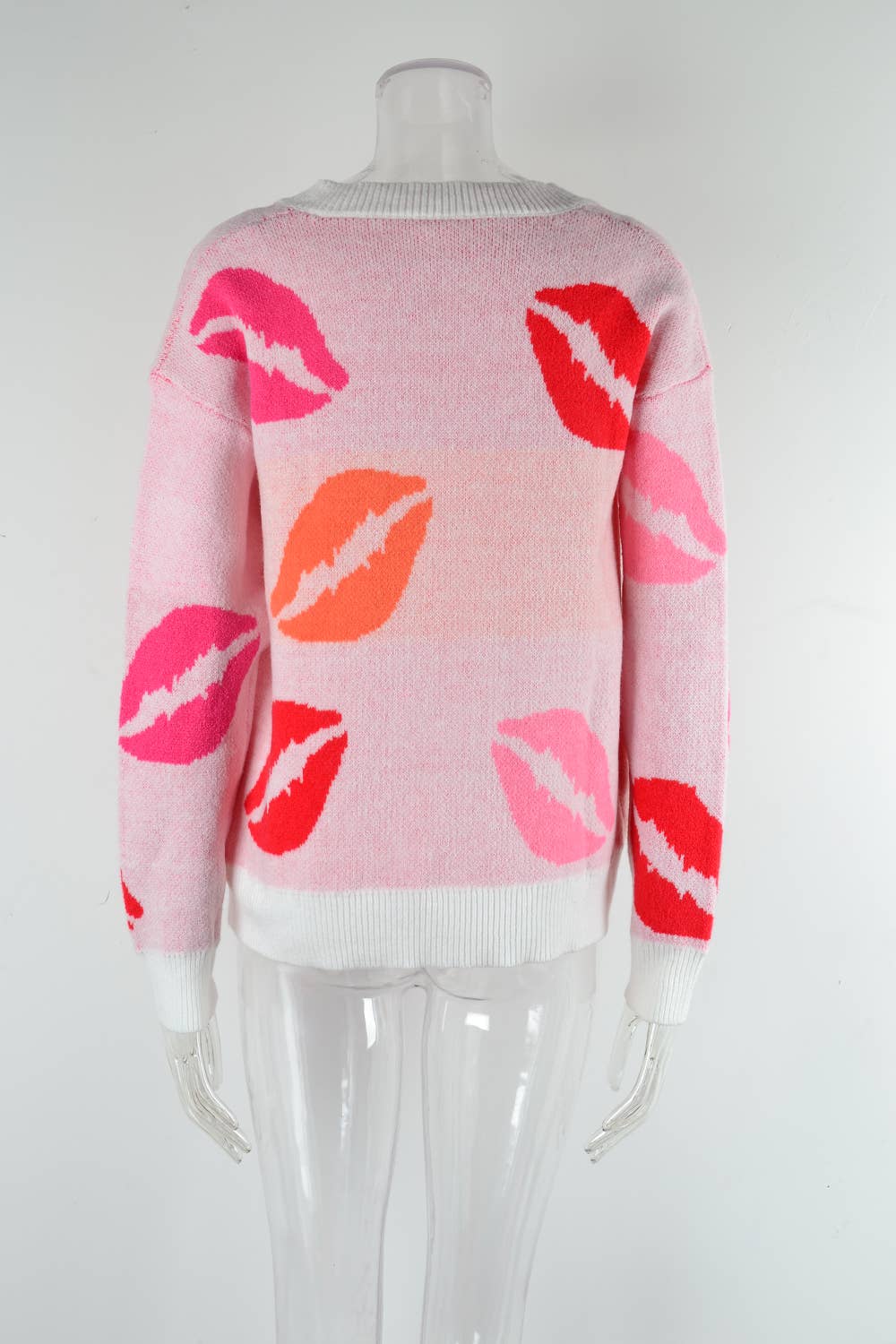 Valentines Day Sweater V-Neck Knit Jumper