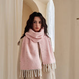 50 WOOL BLEND SPECKLED YARN SCARF WINTER COZY_CWASC2372