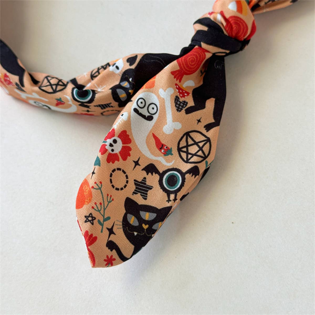 Halloween Skull Bunny Ear Headband Print_Cwaha07597