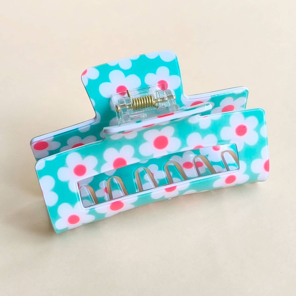 DOPAMINE FLOWER SQUARE HAIR CLAW CLIP CUTE STYLE_CWAHA1022