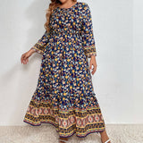 ELEGANT COTTON LINEN FLORAL DRESS FOR WOM_CWDSD8488