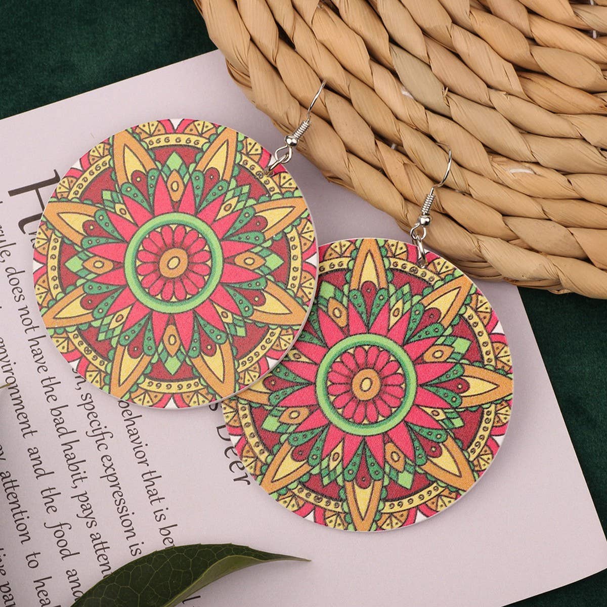 SWEET GIRL COLORFUL FLOWER ACRYLIC EARRINGS_CWAJE3993