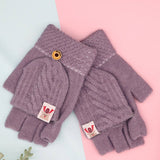 HALF FINGER FLAP CYCLING ANTI FREEZE CABLE GLOVES_CWAG0155