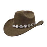 Unisex Suede Cowboy Jazz Fedora Hat Western_Cwah04481