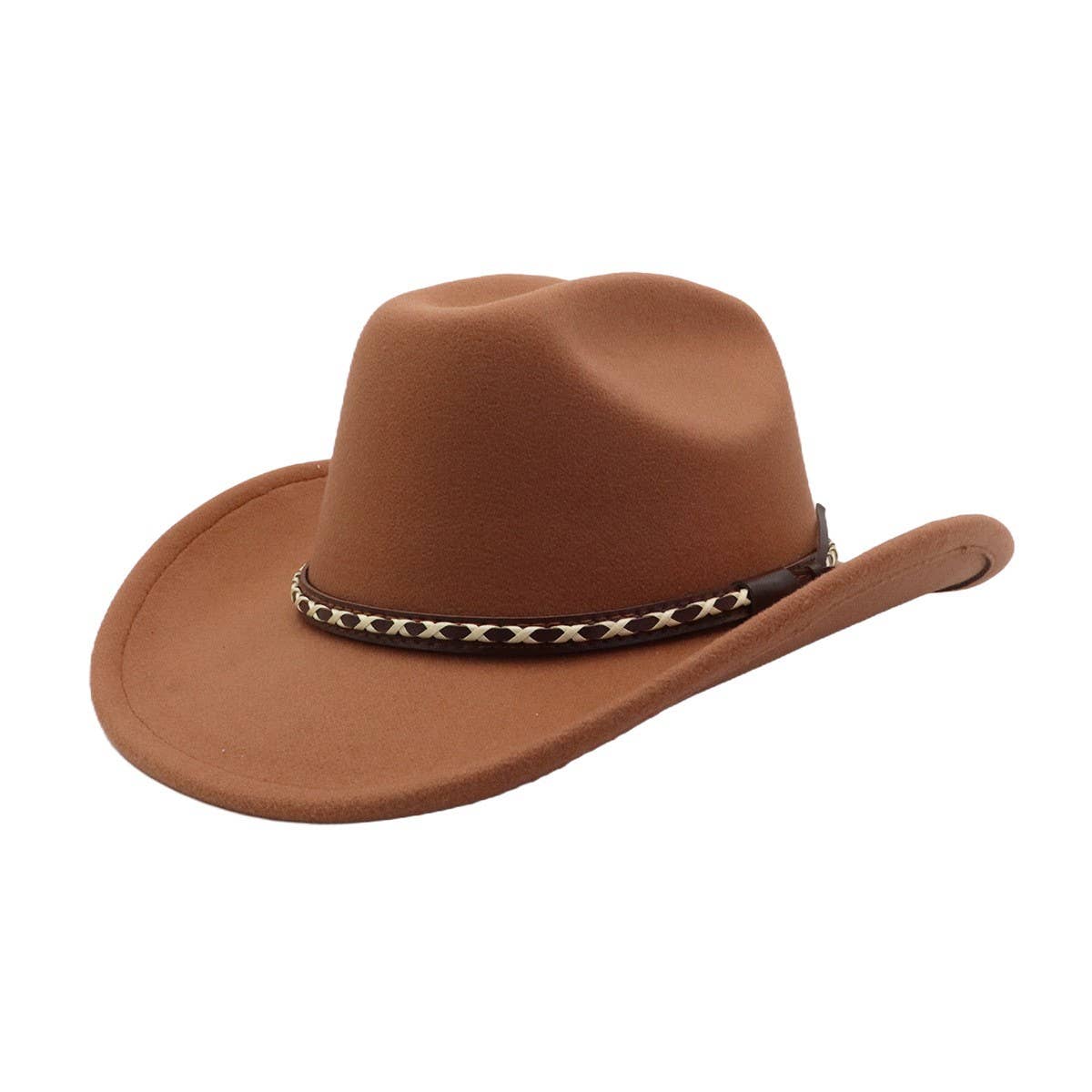 MEN WOMEN ETHNIC WOOL FEDORA JAZZ COWBOY HAT_CWAH04415