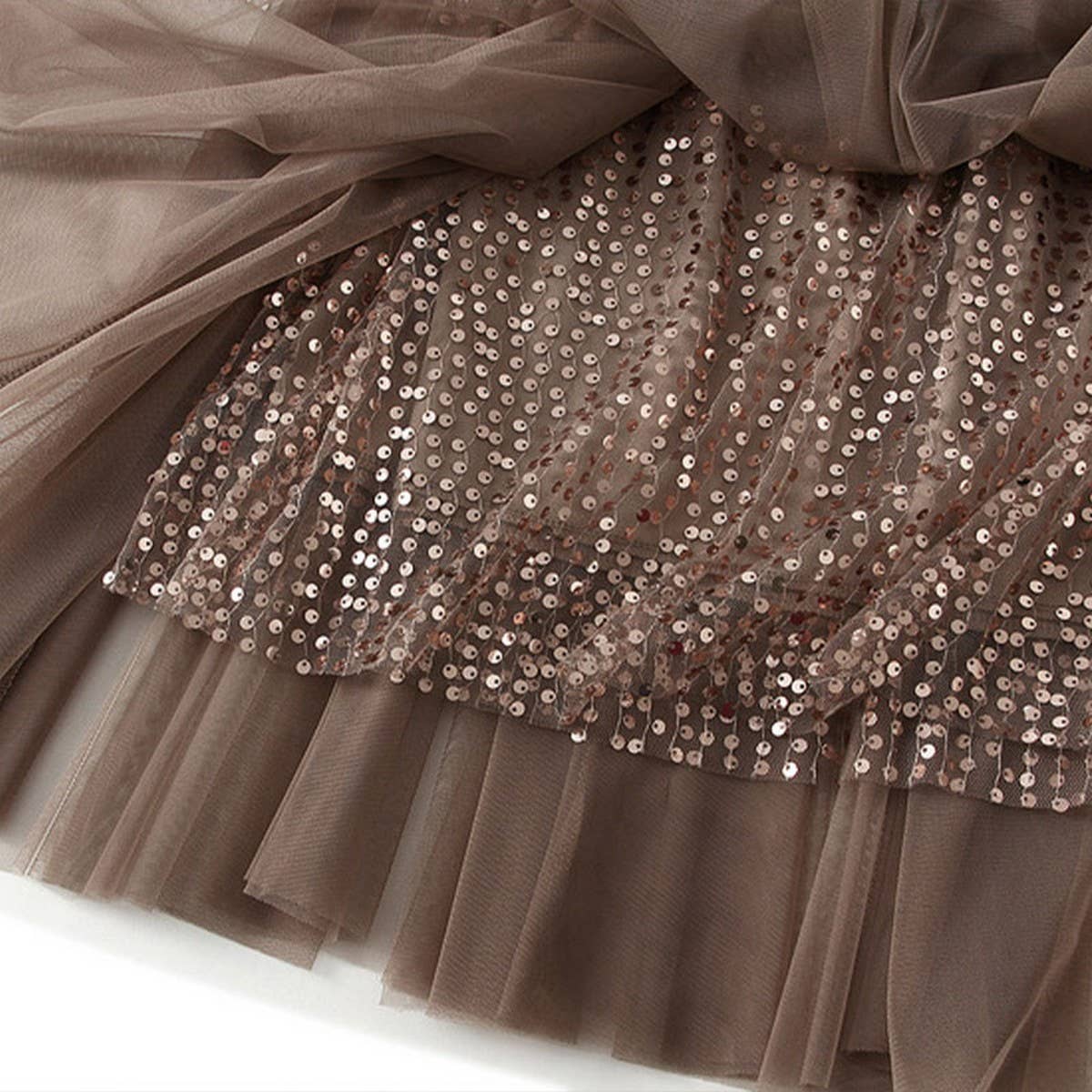 SEQUIN TULLE A LINE MAXI SKIRT WITH FLOWING DRAPE_CWBMS0377