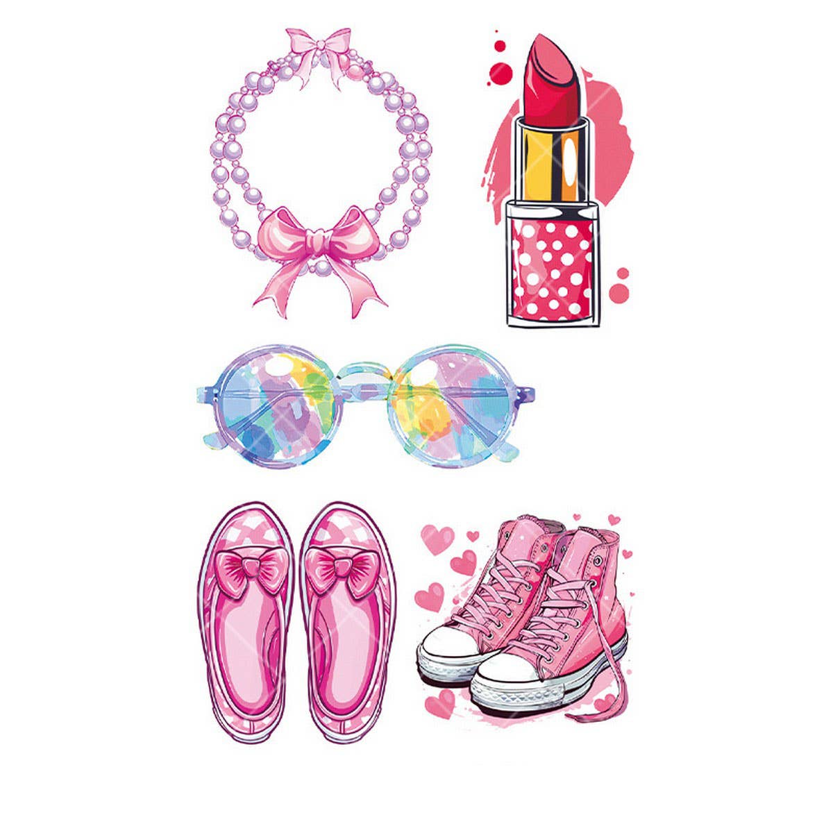 PINK GUITAR GIRL TATTOOS WATERPROOF KIDS PARTY_CWMM8382
