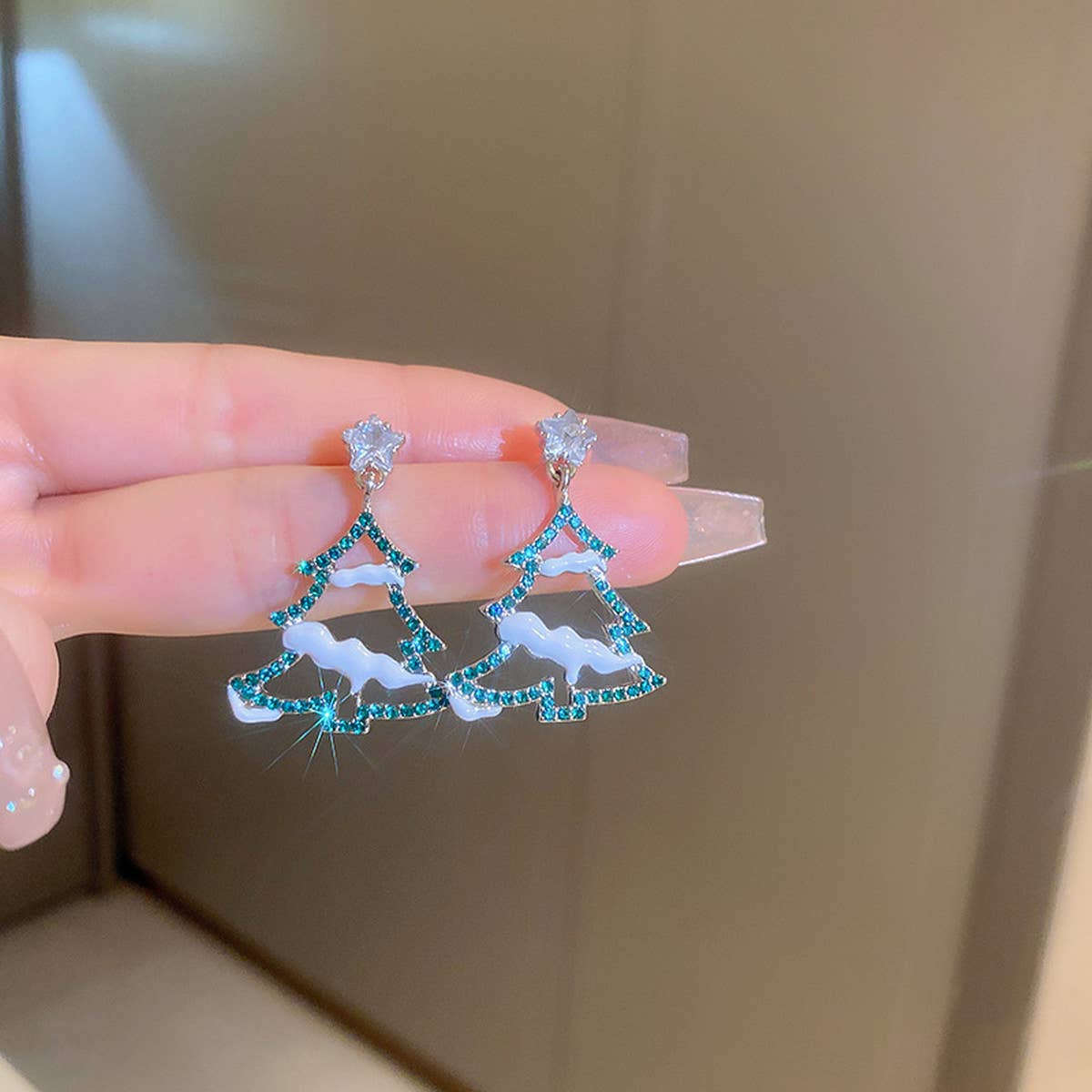 2024 NEW CHRISTMAS TREE DIAMOND EARRINGS_CWAJE2386