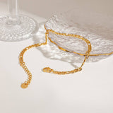 18K GOLD FIGARO CHAIN ANKLET STAINLESS STEEL_CWAJE4754