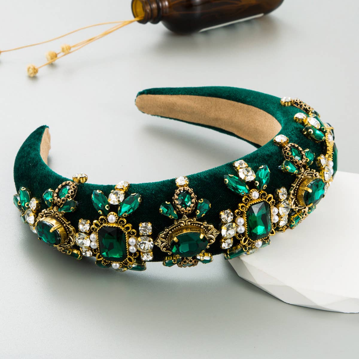 NEW GLASS DIAMOND HIGH HEAD SPONGE HEADBAND_CWAHA2121