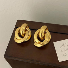 Womens Versatile Metal Elegant Hoop Earrings