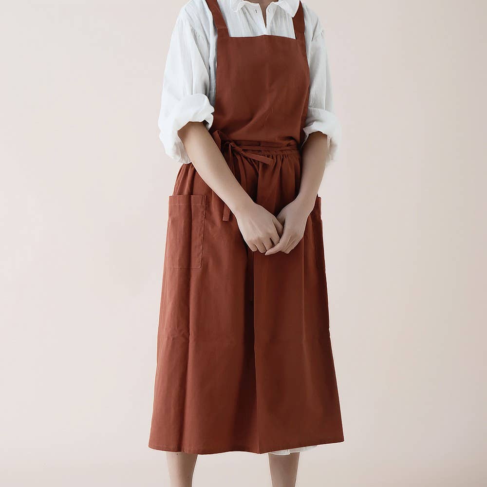 Waterproof Cotton Linen Apron Aprons With Pocket_Cwmm3287