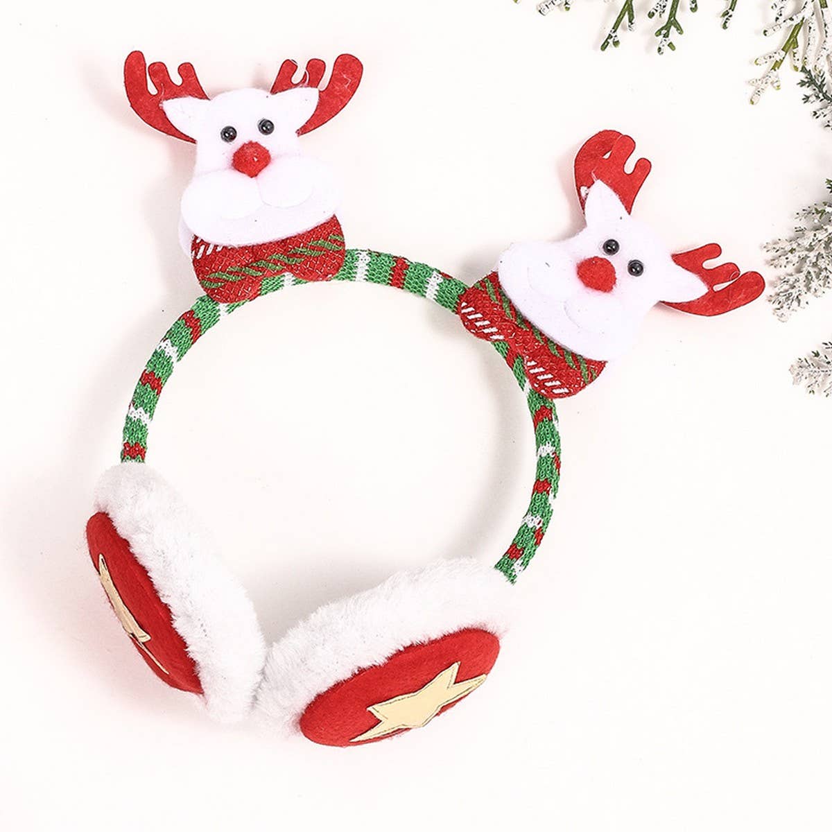 CHRISTMAS DECORATIONS CARTOON EARMUFFS HAIRPIN_CWAHA3378