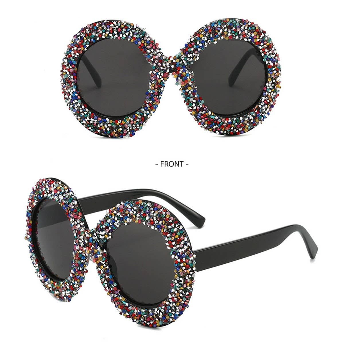 LARGE FRAME OVAL RHINESTONE SUNGLASSES_CWASG0840