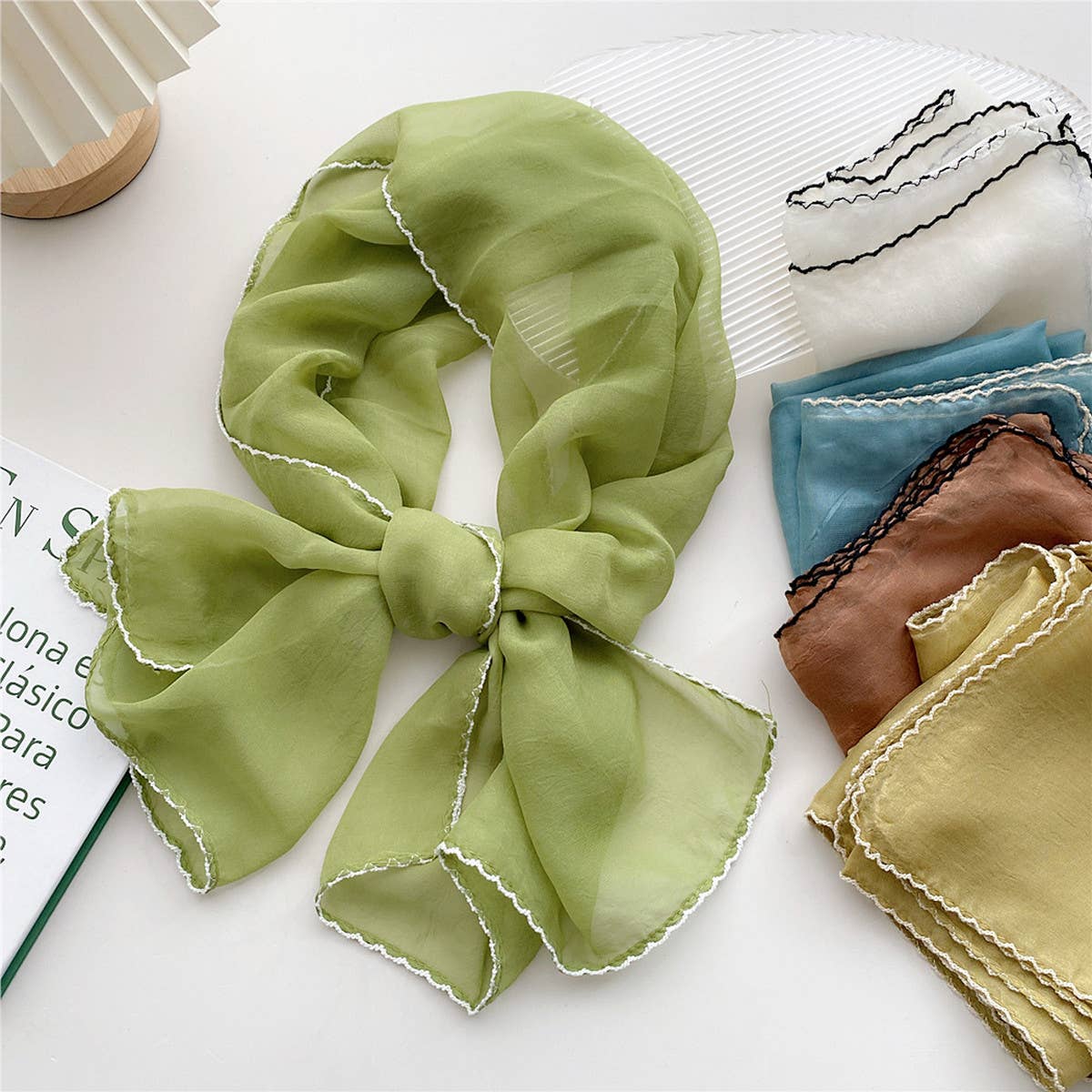 Cwasc2386_Long Solid Color Thin Small Scarf
