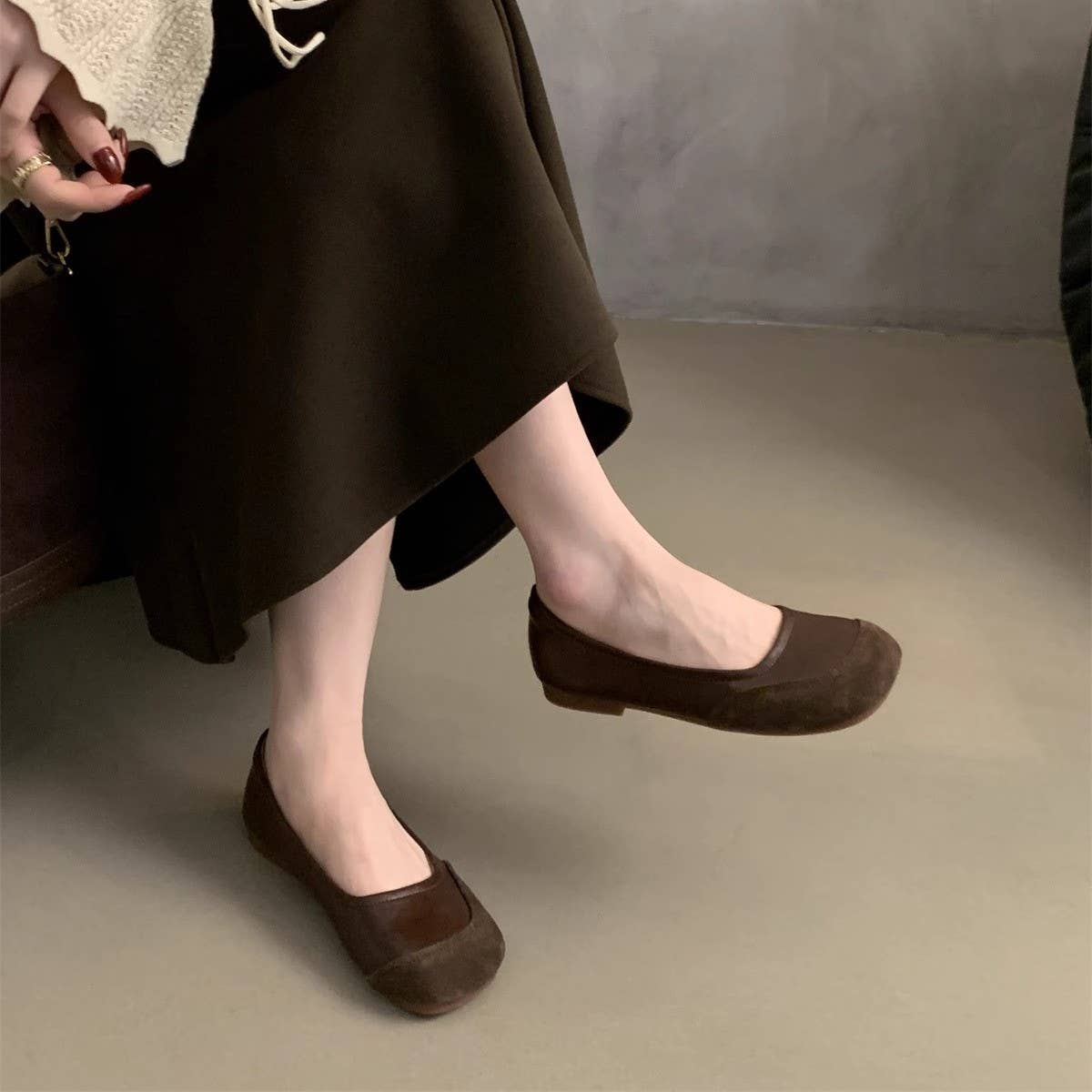 RETRO ROUND TOE SLIP ON LOAFERS FOR WOMEN_CWSHF0113