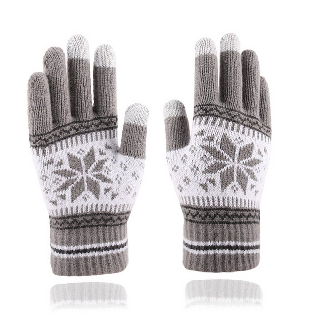 ADULT FASHION SNOWFLAKE KNITTED WARM GLOVES_CWAG0225