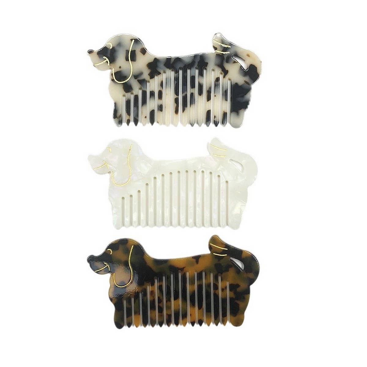 CUTE DOG ACETATE WIDE TOOTH COMB PORTABLE HAIR TOOL_CWMM6441
