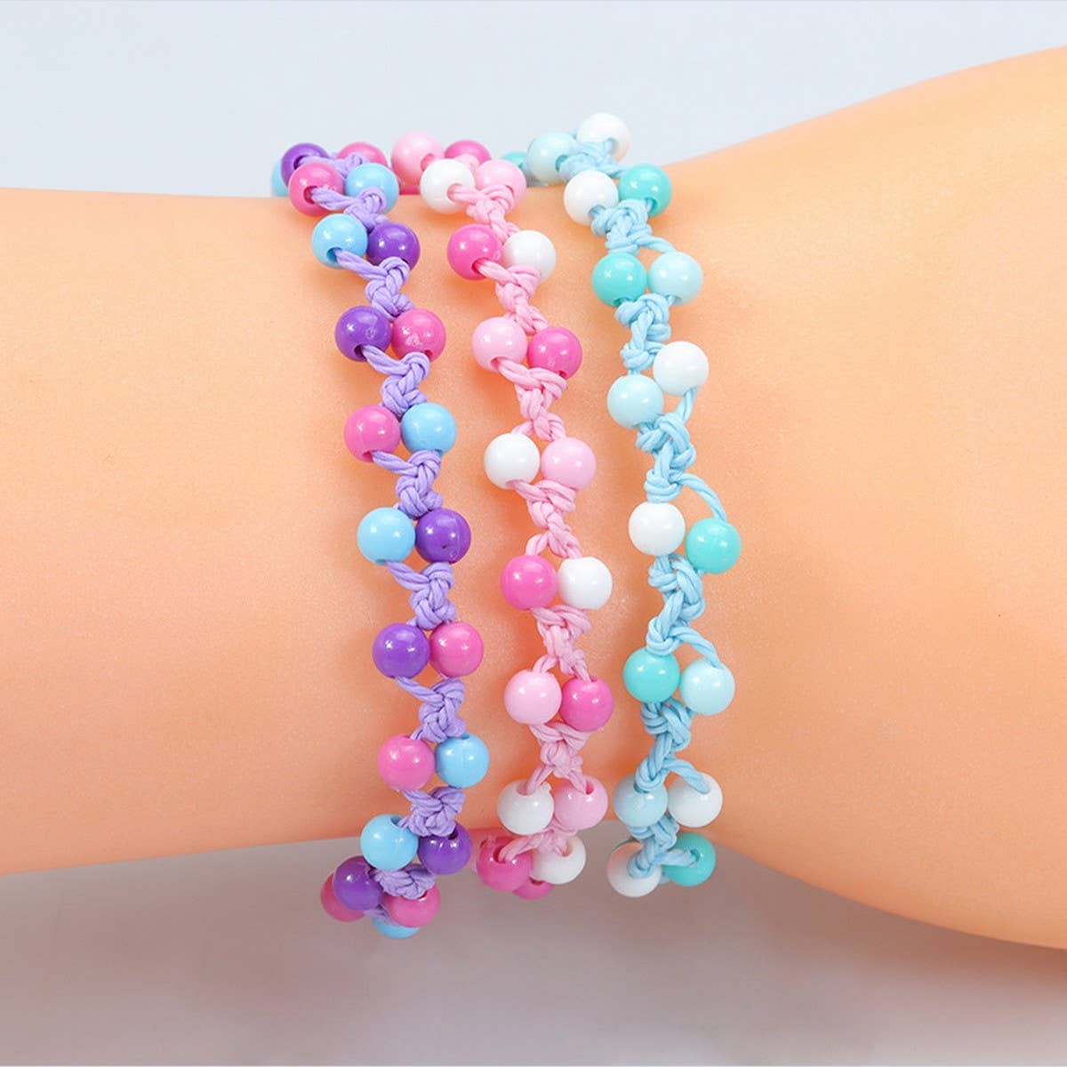 MACARON COLORED BEAD WOVEN BRACELET_CWAJE0728