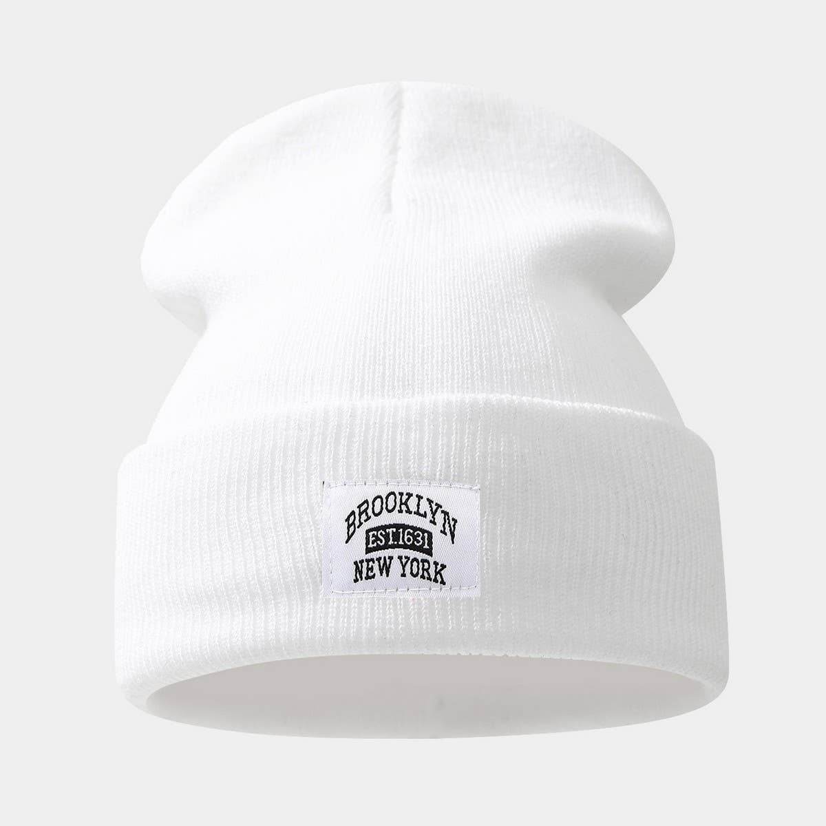 Brooklyn Label Cuffed Knit Beanie Unisex_Cwah04638