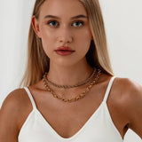 DOUBLE TWIST GOLD PLATED NECKLACE_CWMM3695