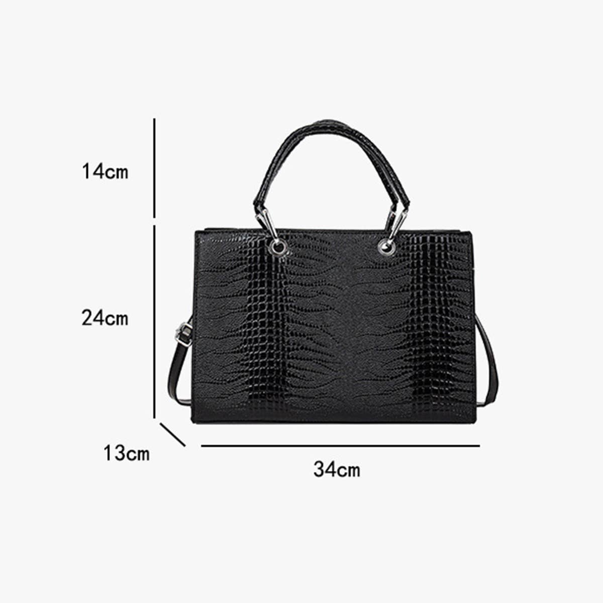 FASHION RETRO TEXTURE CROCODILE PATTERN HANDBAG_CWAB3330