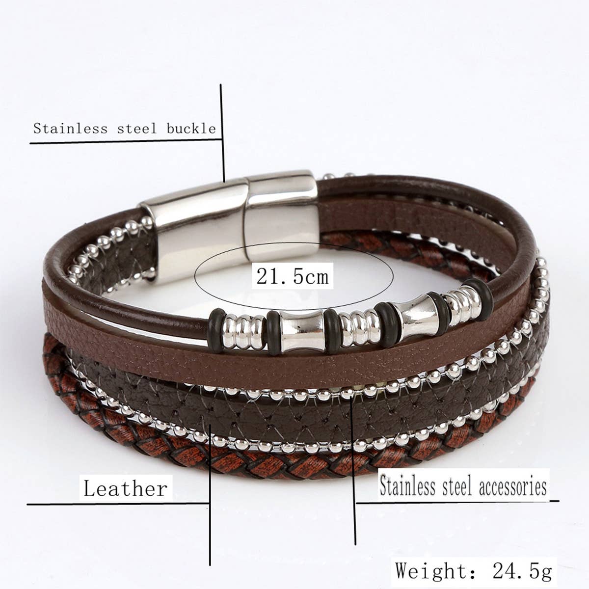 MULTI LAYERED HANDWOVEN MAGNET CLASP BRACELET_CWAJE1465