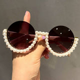 FASHIONABLE ROUND HALF FRAME SMALL SUNGLASSES_CWASG0782