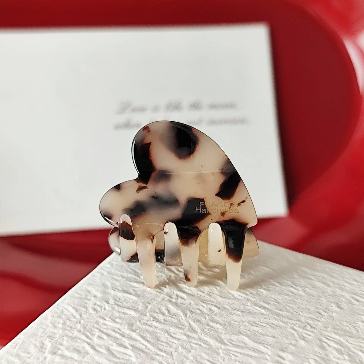 French Multicolor Acetate Heart Hair Clip_Cwaha07241