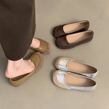 RETRO ROUND TOE SLIP ON LOAFERS FOR WOMEN_CWSHF0113