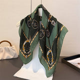 Equestrian Herringbone Cotton-Linen Square Scarf_Cwasc03448