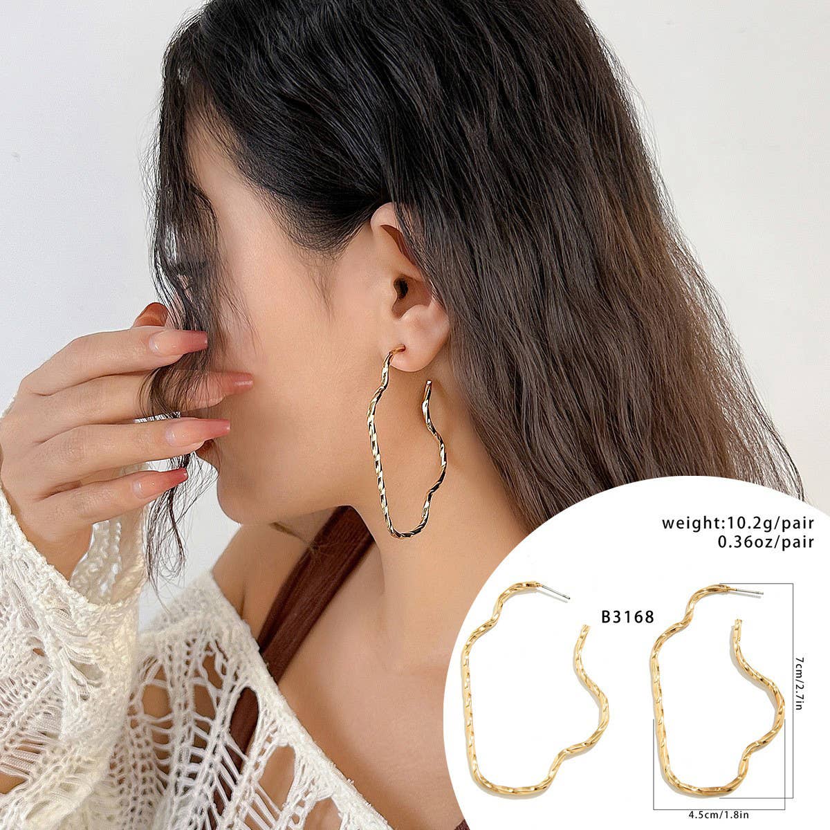 NICHE VERSATILE TEMPERAMENT ASYMMETRICAL EARRINGS_CWAJE1913