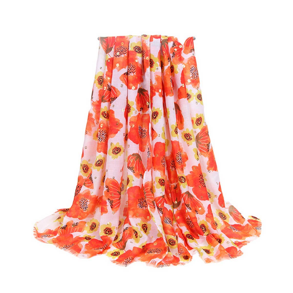 SATIN SILK SCARF COLORFUL SUN PROTECTION SHAWL_CWASC0687